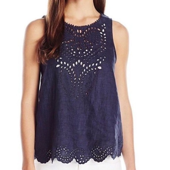 Joie Encycllia 100% Linen Eyelet Top Size Small - Picture 1 of 8
